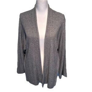 Vince Cashmere Blend Gray Cardigan Ribbed Sweater Cozy Coastal Grandma Small EUC